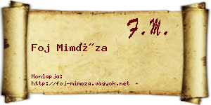 Foj Mimóza névjegykártya